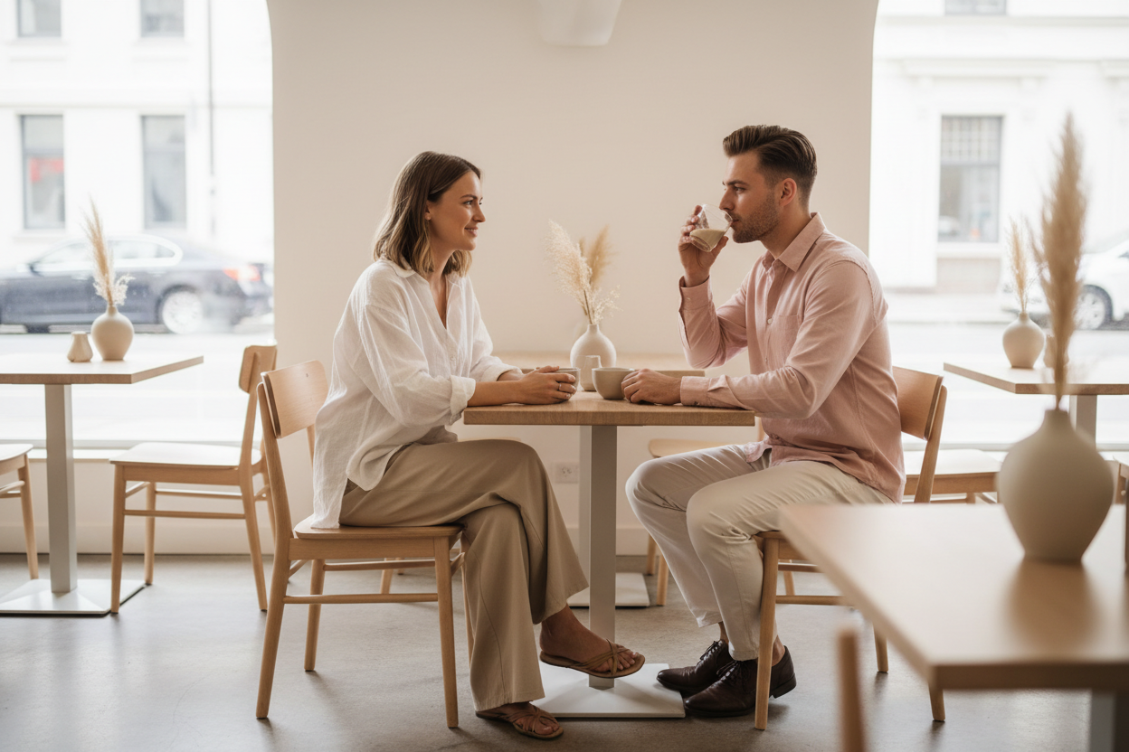 Helles Lifestyle-Foto Date im Café